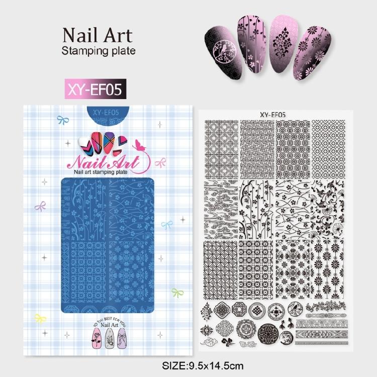 Professional Nail Stamping Plate Showcasing Beautiful Oriental Pattern Nail Art Stamper for Unique Nail Designs
