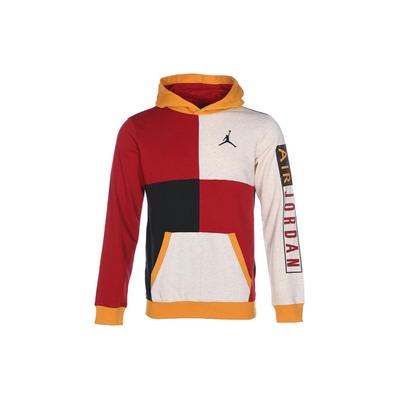 Jordan Logo Letter Print Color Block Sports Hoodie Kids Hoodies FB1647-636