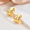 Retro Geometric 304 Stainless Steel Ear Studs with Concave-Convex Design