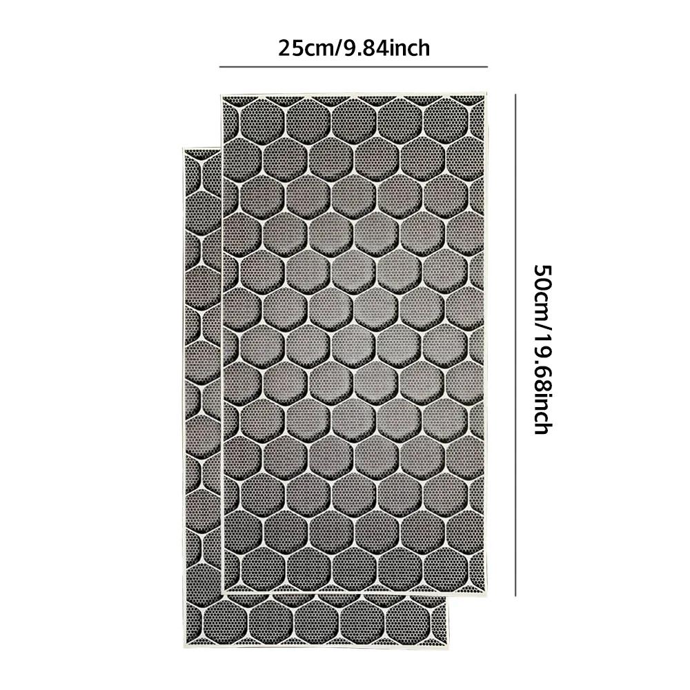 Door Panel Honeycomb Pattern Waterproof Decorative Film Self-adhesive Interior Decoration B Pillar Protector Auto Accessories