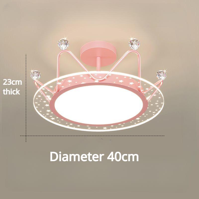 

Люстра для детской комнаты, светильник для спальни, новый светодиодный потолочный светильник, простой современный светильник для комнаты, светильник принцессы с короной для спальни 40cm розовый