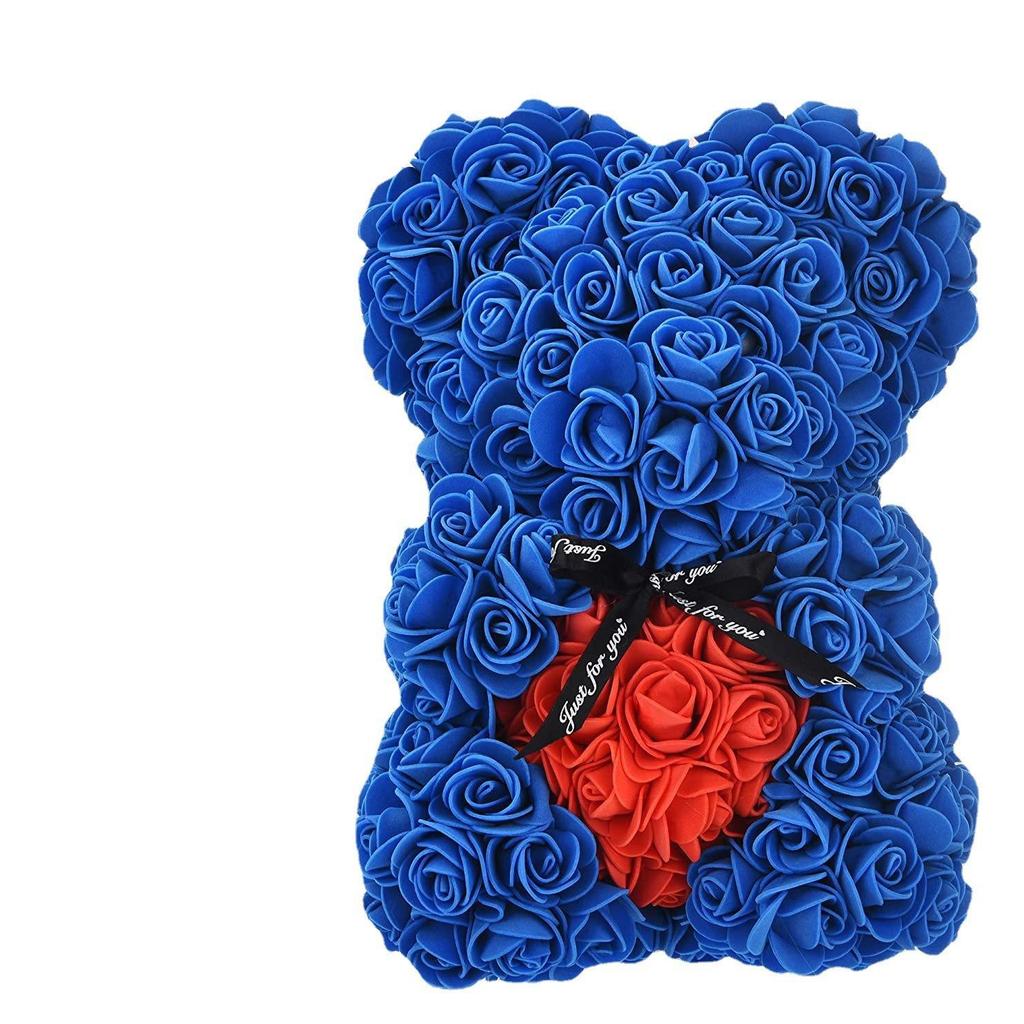 Konservierte Rosenblume Teddybär - 25cm Geburtstagsgeschenk