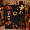 Vintage Spooky Halloween Patchwork Blanket Pumpkin Ghost Skull Gothic Room Decor Cozy Throw JDOH18