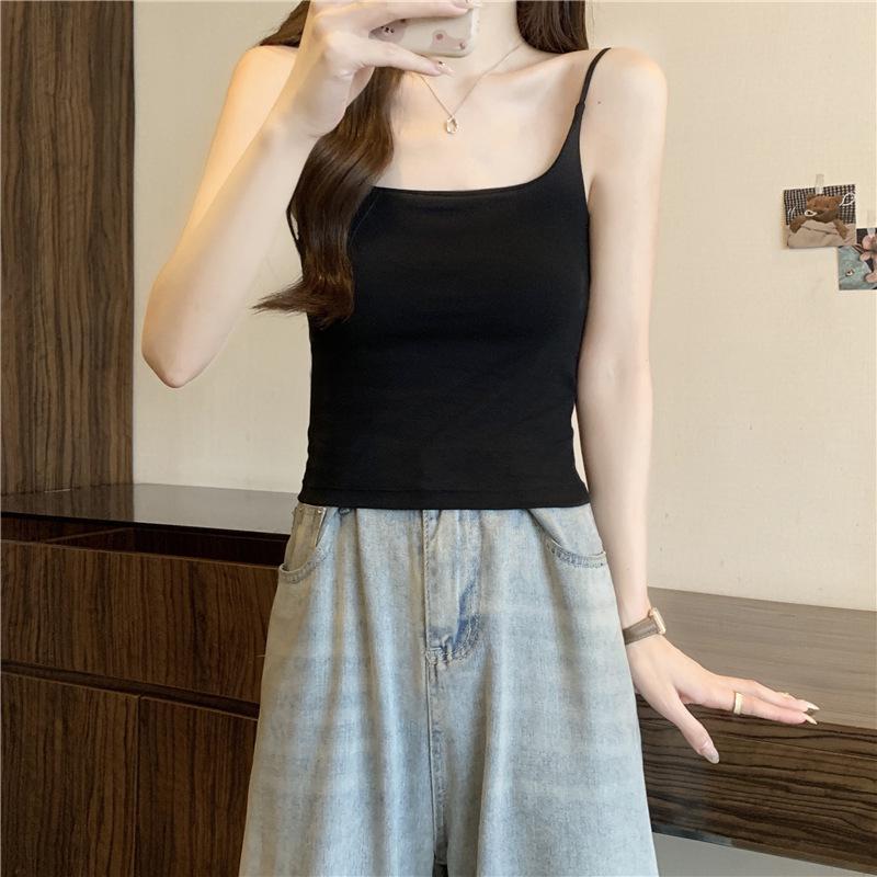 

Бавовняний слінг-топ корейського стилю з вбудованим бюстгальтером - Топ-труба без спини One Size