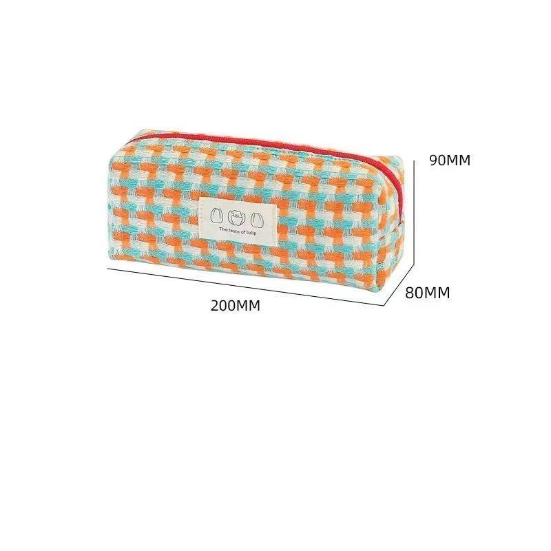 Crocheted Stylish Pencil Case—Cute and Minimalist Storage Pencil Case for Students—Large-Capacity Stationery Organizer