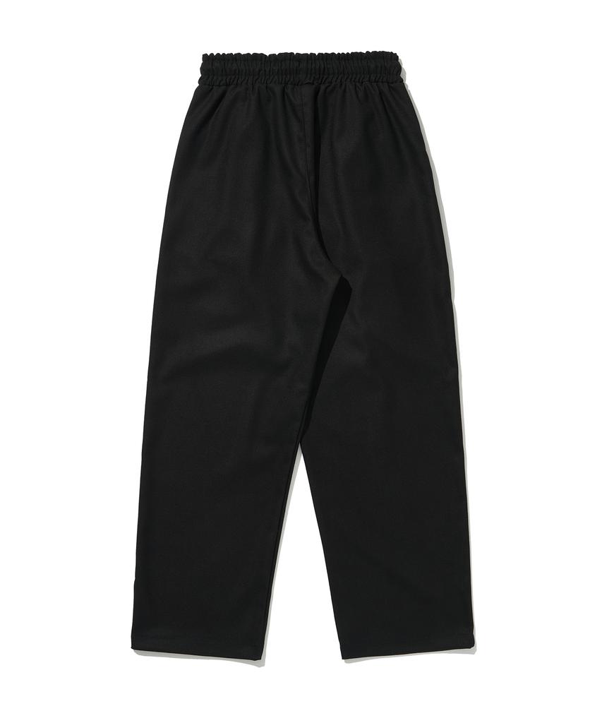 RAW LAB Relaxed Double-Pleat Wide Slacks (Black)
