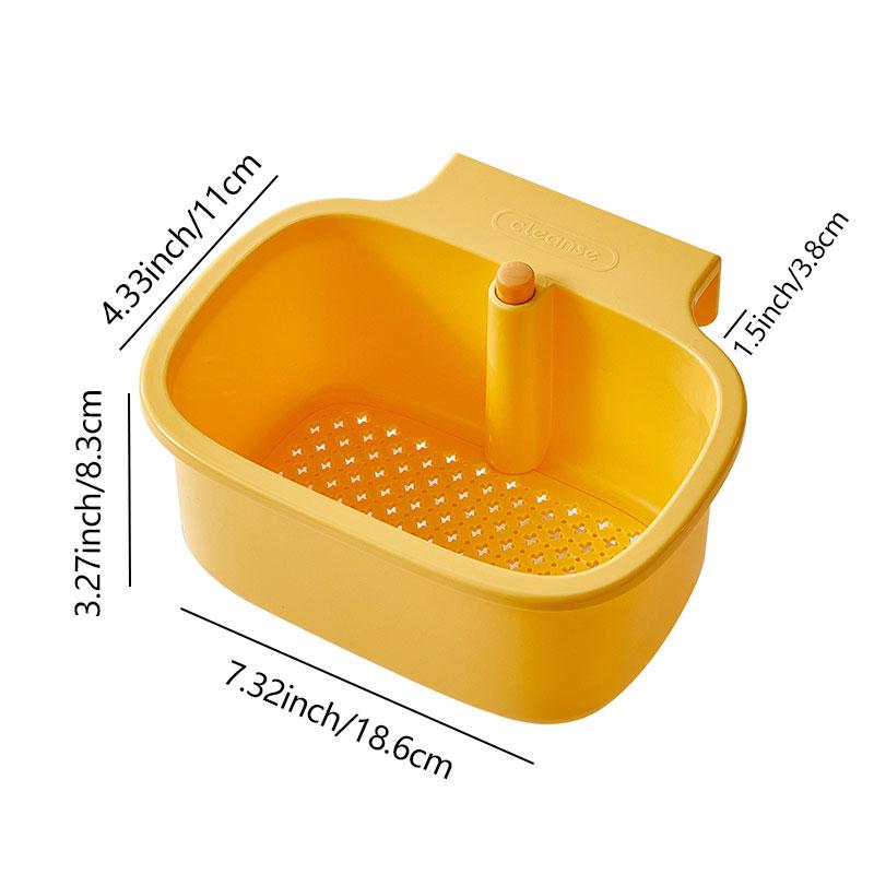 1pcs Kitchen sink filter basket, sink washing basin anti leak filter basin, one click press type grid drain storage rack