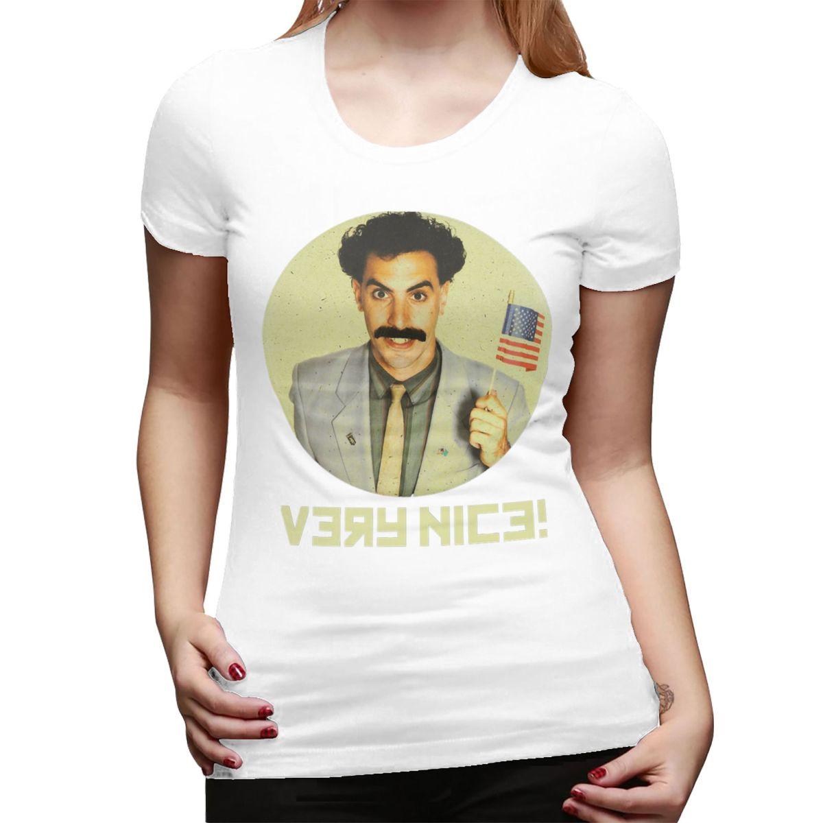 

Funny Unisex Borat Very Nice Classic Fan TShirt for WOMEN Crew Neck Streetwear T Shirts WOMENs Short Sleeve Summer Clothes Tops S