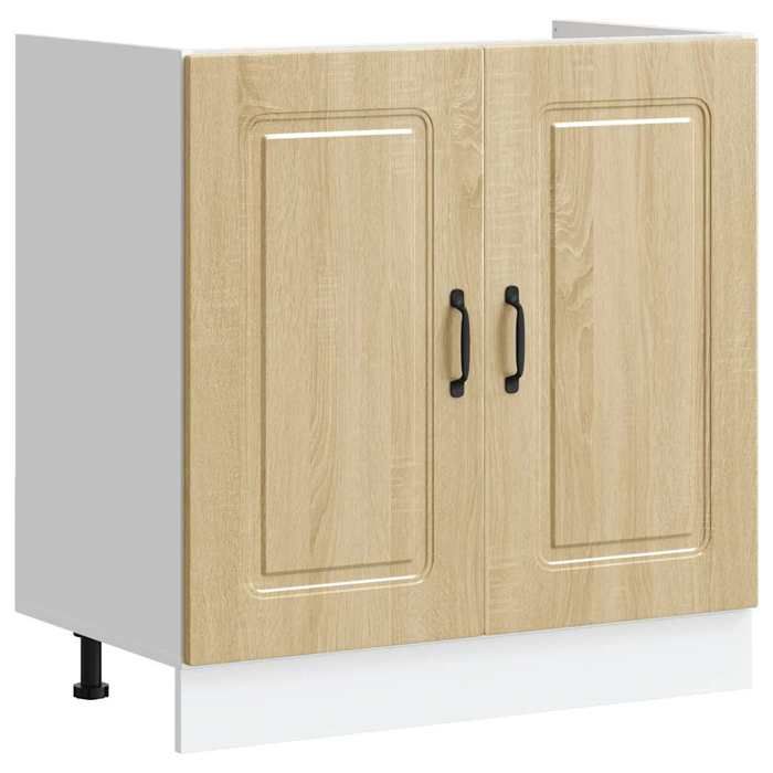 VidaXL Base Cabinet for Sink Kalmar Sonoma Oak Engineered Wood, Kitchen Base Cabinet, Kitchen Base Cabinet with Door 853450