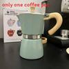 Caffettiera Moderna Minimalista in Alluminio con Manico in Legno per la Preparazione in Casa