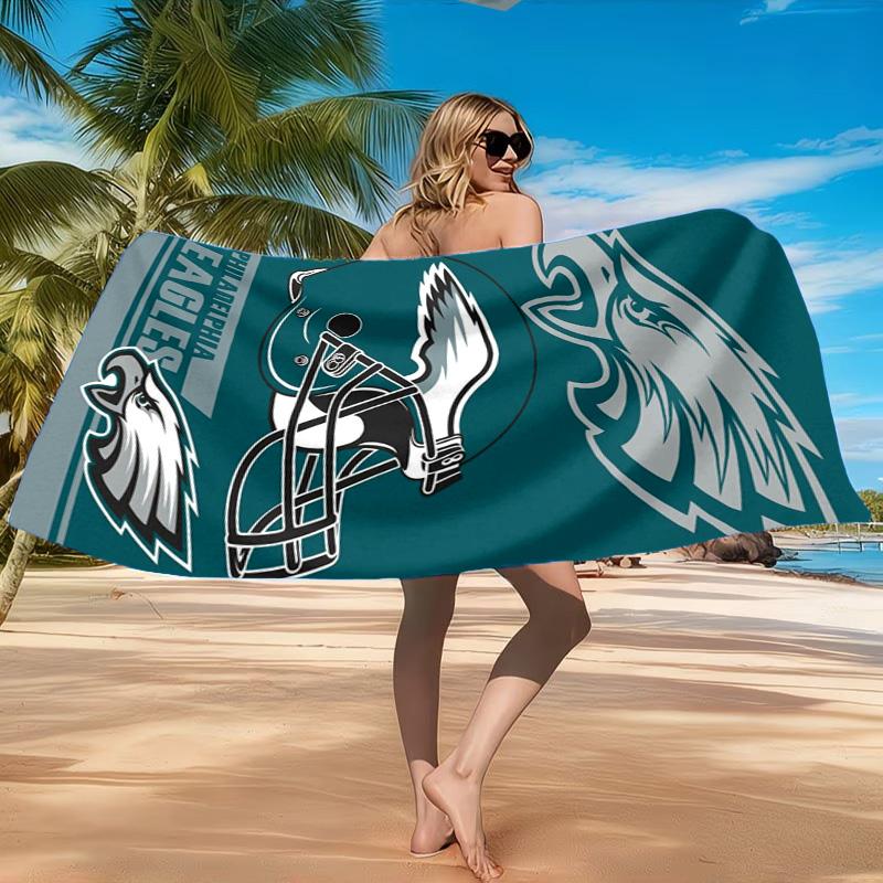 Asciugamano da Spiaggia Philadelphia Eagles, Asciugatura Rapida, Facile da Curare, Adatto Sia per il Fitness che per le Vacanze al Mare, Essenziale per lo Sport