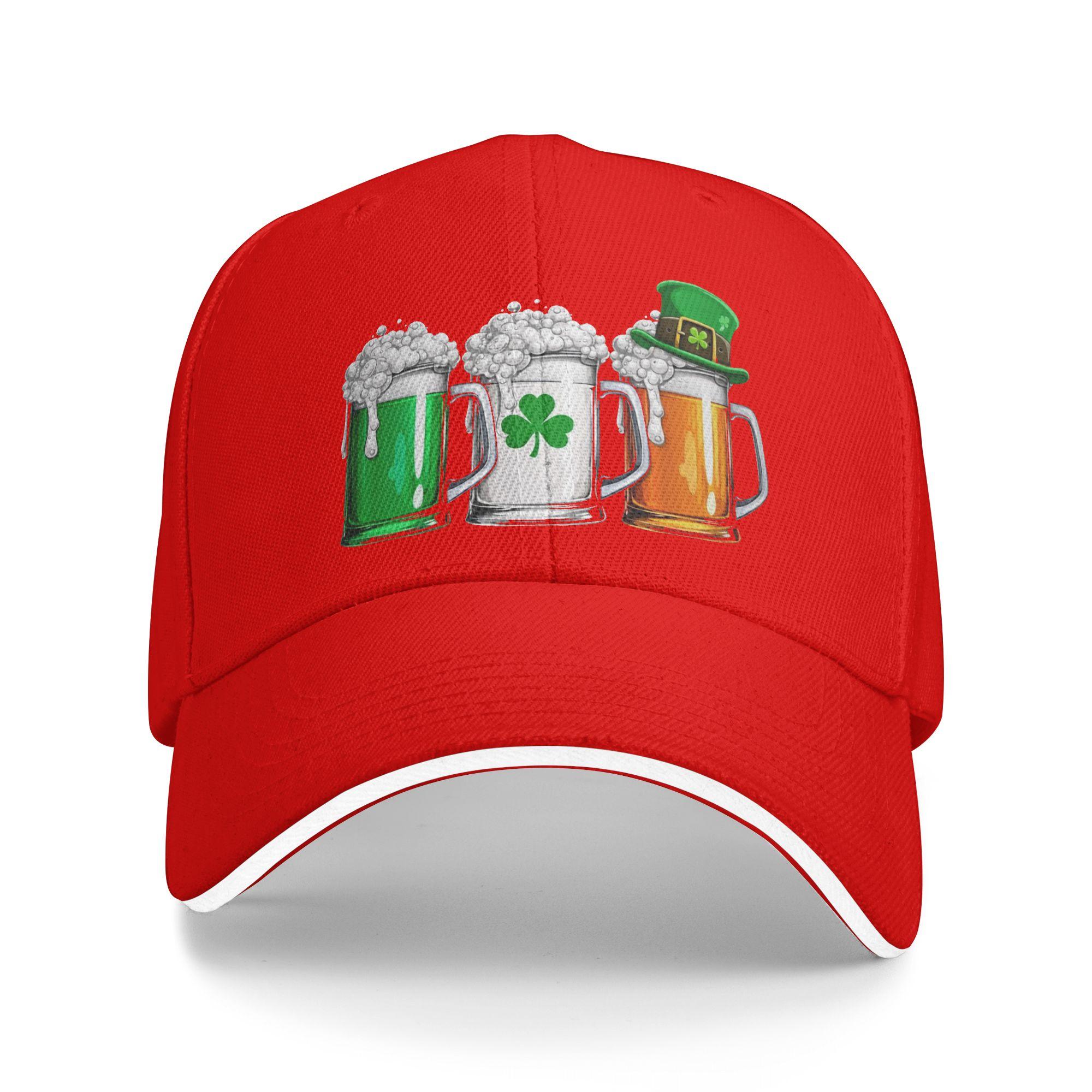 

Unisexs WoUnisexs Irish Beer Ireland Flag Saint Patricks Day Outdoor Hat Trucker Cap Casual Baseball Cap Sunscreen Hats One Size