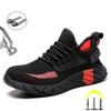 Men's Work Safety Shoes Men Steel Toe Work Boots Light Protective Casual Shoes Anti-Smashing Construction Safety Work Sneakers