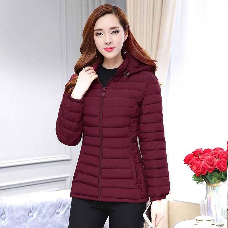 

Женские парки женская зимняя утолщенная приталенная теплая куртка женские парки с капюшоном женская хлопковая куртка с подкладкой ультралегкое пальто XS вино красного