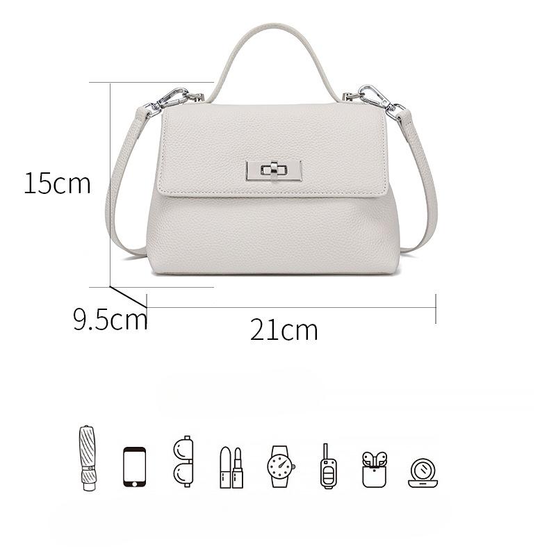 Cowhide Bag Women's Crossbody Bag Handbag Women's Niche Everything Small Square Bag Retro Commuter Shoulder Bag