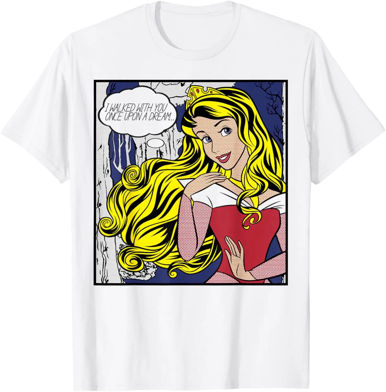 Fashion Casual Disney Sleeping Beauty Aurora Pop Art Portrait T-Shirt S-4XL Summer XXXL