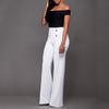 Casual High Women Waist Flare Wide Leg Long Pants Summer Fashion 5 Color