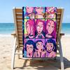 1pc KPop Demon Hunters12 Beach Towel, Beach and Seaside Swimming Pool Equipment, Fashion Pattern, Rectangular, Travel Essentials