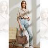 NICOLE DORIS Canvas Tote Shoulder Crossbody Bag for A4 Large Messenger Shoulder Adult Bag for Brown & Bag, Bag, Women, Size, Lightweight, Capacity,