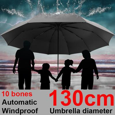 Large Size Foldable Strong Windproof Travel Umbrella Rain Women Family 130cm Big 3 Folding Rain Storm Umbrella for Men