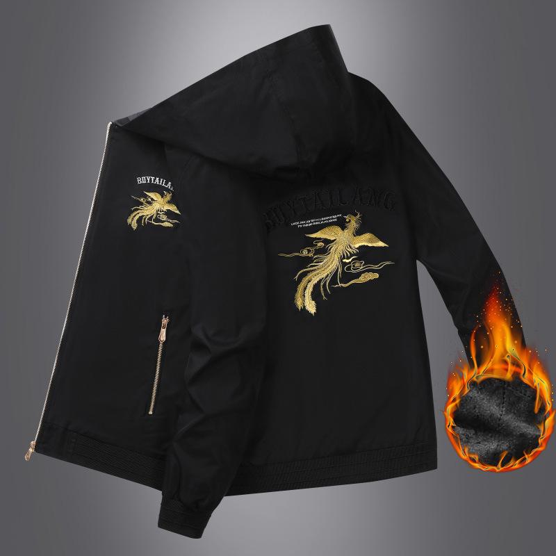 

Нова чоловіча зимова бейсболка з капюшоном. Вишита молодіжна модна куртка 4XL