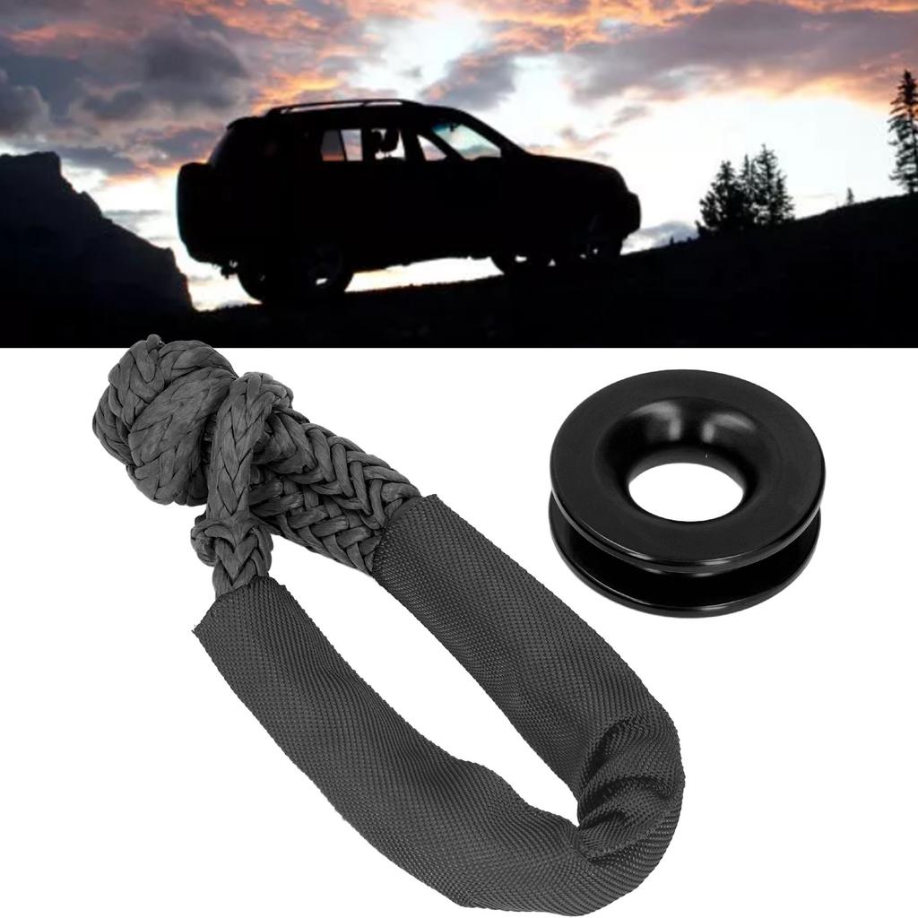 Recovery   Kit Synthetic Soft Shackle Rope Aluminium Alloy Snatch   for ATV UTV SUV Truck