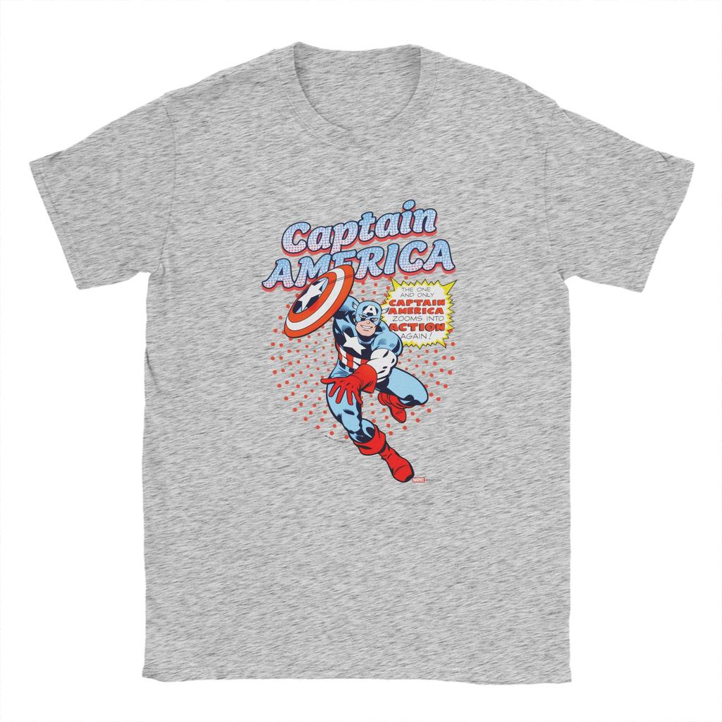 Captain America The One and Only Cotton T Shirt For Unisex Summer O Neck Trendy Cool Tee Shirt Big Size Pattern Tops