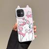 KEYSION Cute Ear Cartoon Case for iPhone 11 with Lanyard Soft Silicone+PC Shockproof Phone Back Cover for iPhone 11