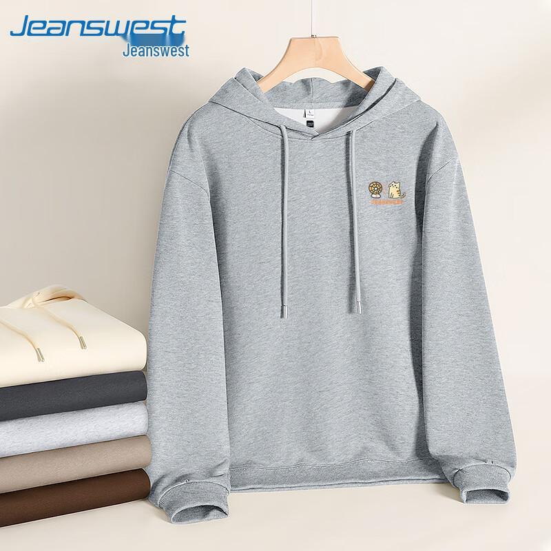 Jeanswest Men's Relaxed Fit Hooded Sweatshirt with Cat Graphic