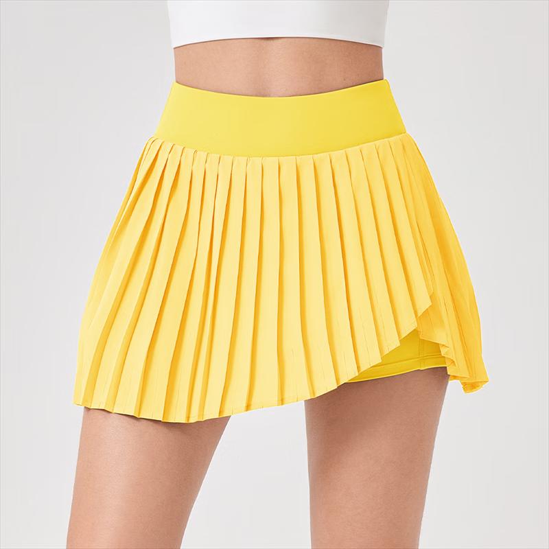 Women s Pleated Faux Two-Piece Sports Skirt XL