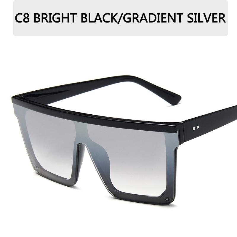 Vintage Male Sunglasses Men Brand Black Square Shades Uv400 Gradient Sun Glasses For Women Cool One Piece Designer
