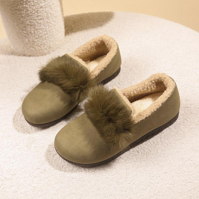 Women's soft elastic thick sole hairy mouth heightening winter fur one warm cold padded snow boots non-slip wear casual sports cotton boots