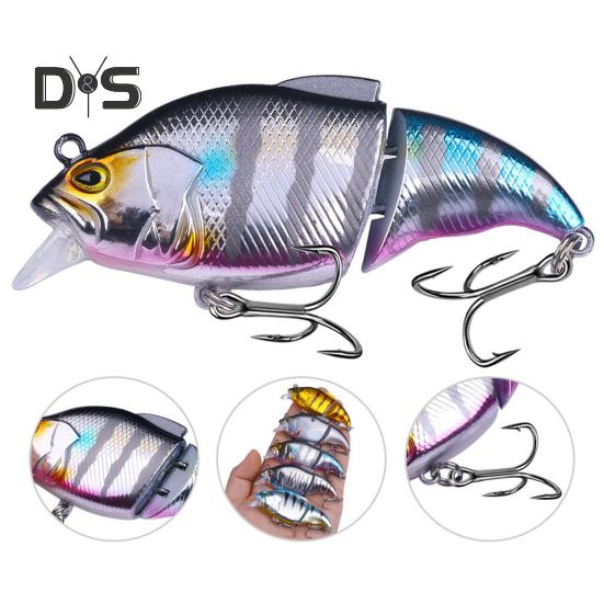 7,5 cm/12 g Leddelt VIB Fiskeagn med Kroker Realistisk 2-delt Svømmeagn Hardt Kunstig Agn Ferskvann Saltvann Fiskeutstyr