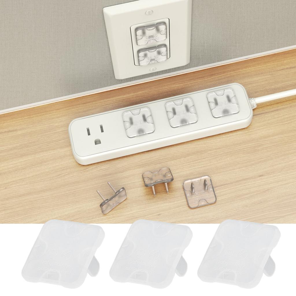 50pcs 2 Prong Child Safety Socket Cover  Security Electrical Protector Safety Cap Transparent