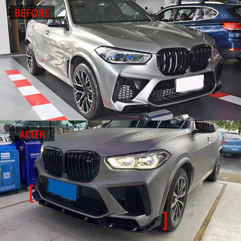 Front Bumper Splitter Lip Spoiler Diffuser Guard Body Kit Cover For BMW F95 X5M 2020 2021 2022 2023 ABS Body Kit Tuning