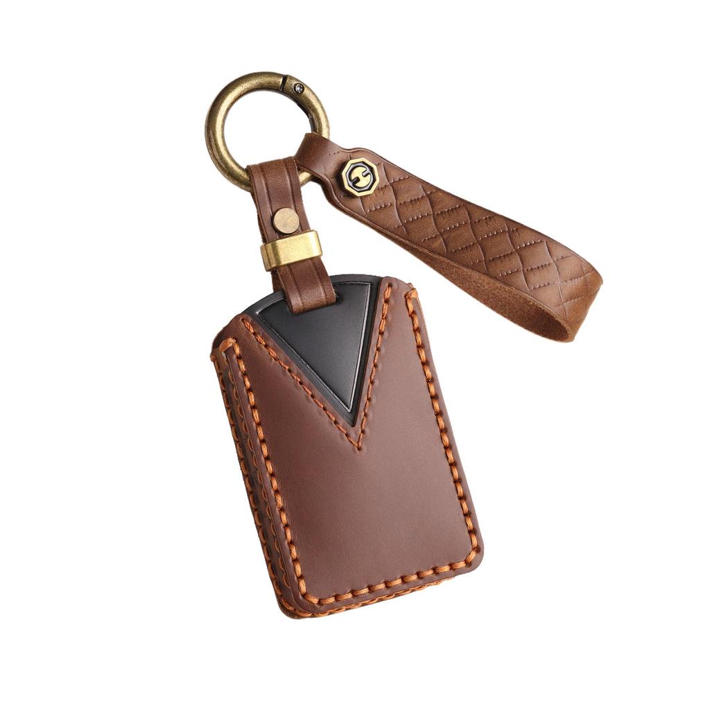 Volvo Key Cover - Crazy Horse Genuine Leather, First Layer Cowhide Shell, Special Car Key Bag with Buckle