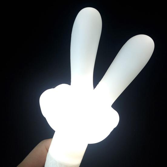 LED Foam Glow Sticks Finger Shaped Bulk Glow Sticks 3 Lighting Modes Gesture Party Supplies Battery Powered Fluorescent Light Props for Parties