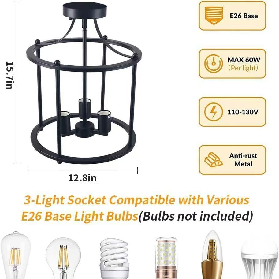 נברשת רטרו אמריקאית וינטג' מנורת תקרה בית חווה סלון חדר אוכל מנורת מרפסת מנורת שולחן מטבח E14 מנורת תקרה