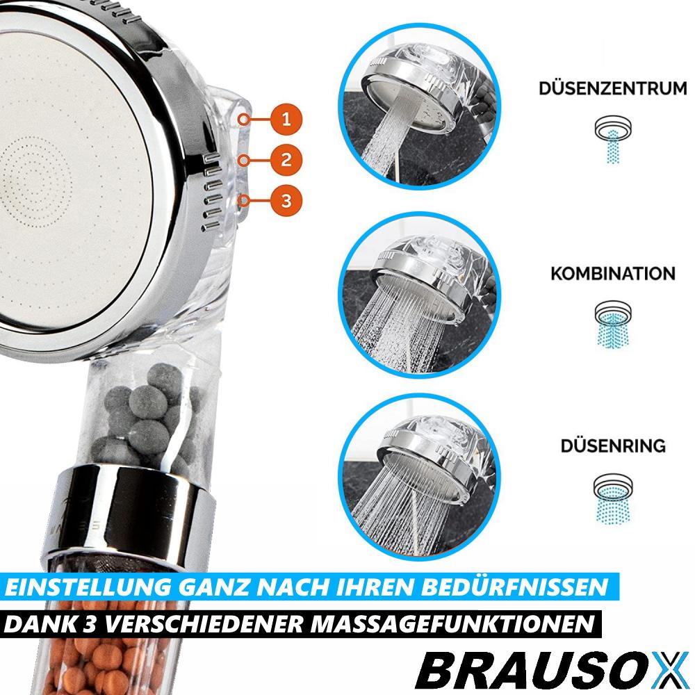BRAUSOX Handbrause Duschbrause Wasserspar Duschkopf Ionic Mineral Filter Brause