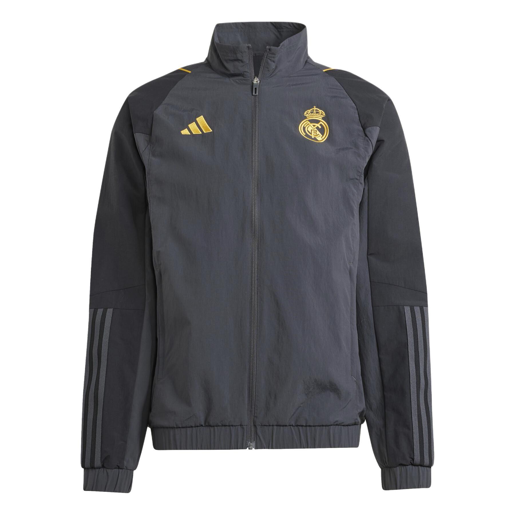 

Adidas Куртка мужская Real Madrid 23/24 сезон, облегающего кроя, с воротником на молнии, с длинным рукавом IB0044 M
