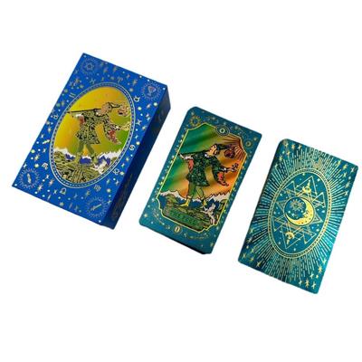 Blue Moon Smith Waterproof Gold-Foil Tarot Cards 12*7cm - Divination Deck with Metallic Finish, Mystic Design 78 Pcs Cards