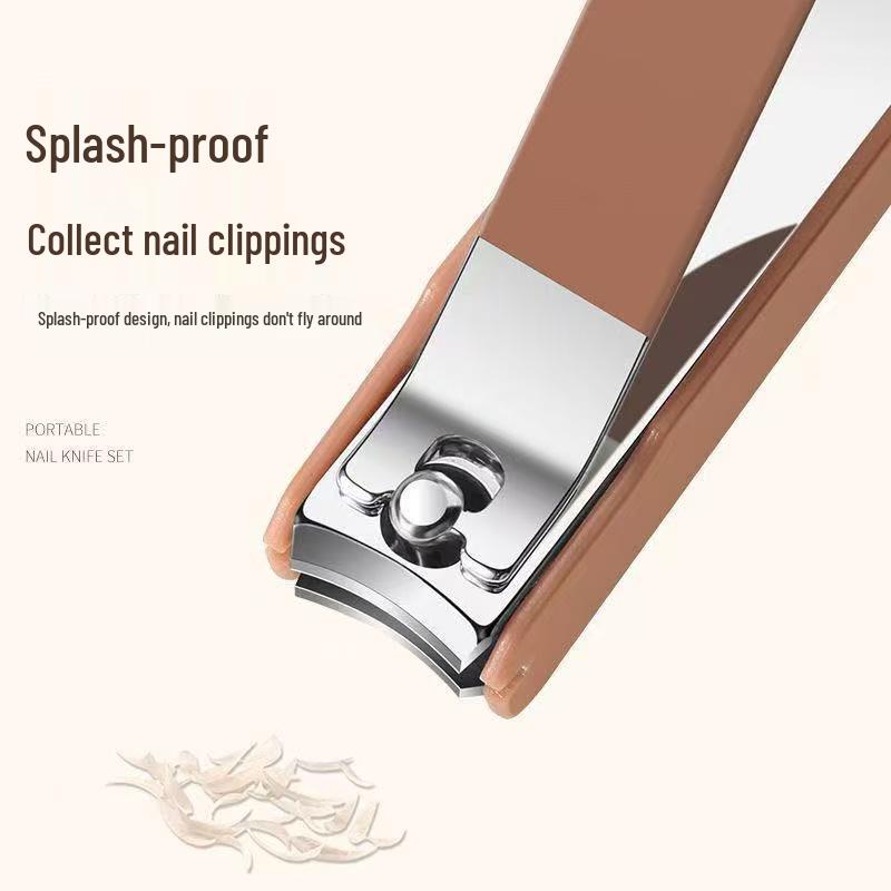 Stainless Steel Anti-Splash Nail Clipper Set - Portable Home Manicure Kit