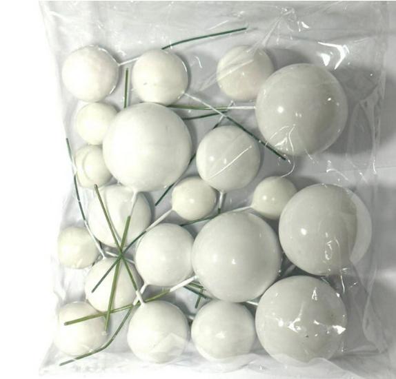20-Piece Mixed Pack: Gold, Silver, Foam & Iridescent Christmas Cake Decoration Balls