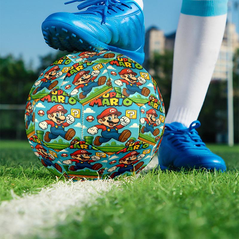 Super Mario Print Size 5 Soccer Ball, PU Wear Resistant Football for Match Training and Daily Practice, Birthday Gift for Soccer Fans