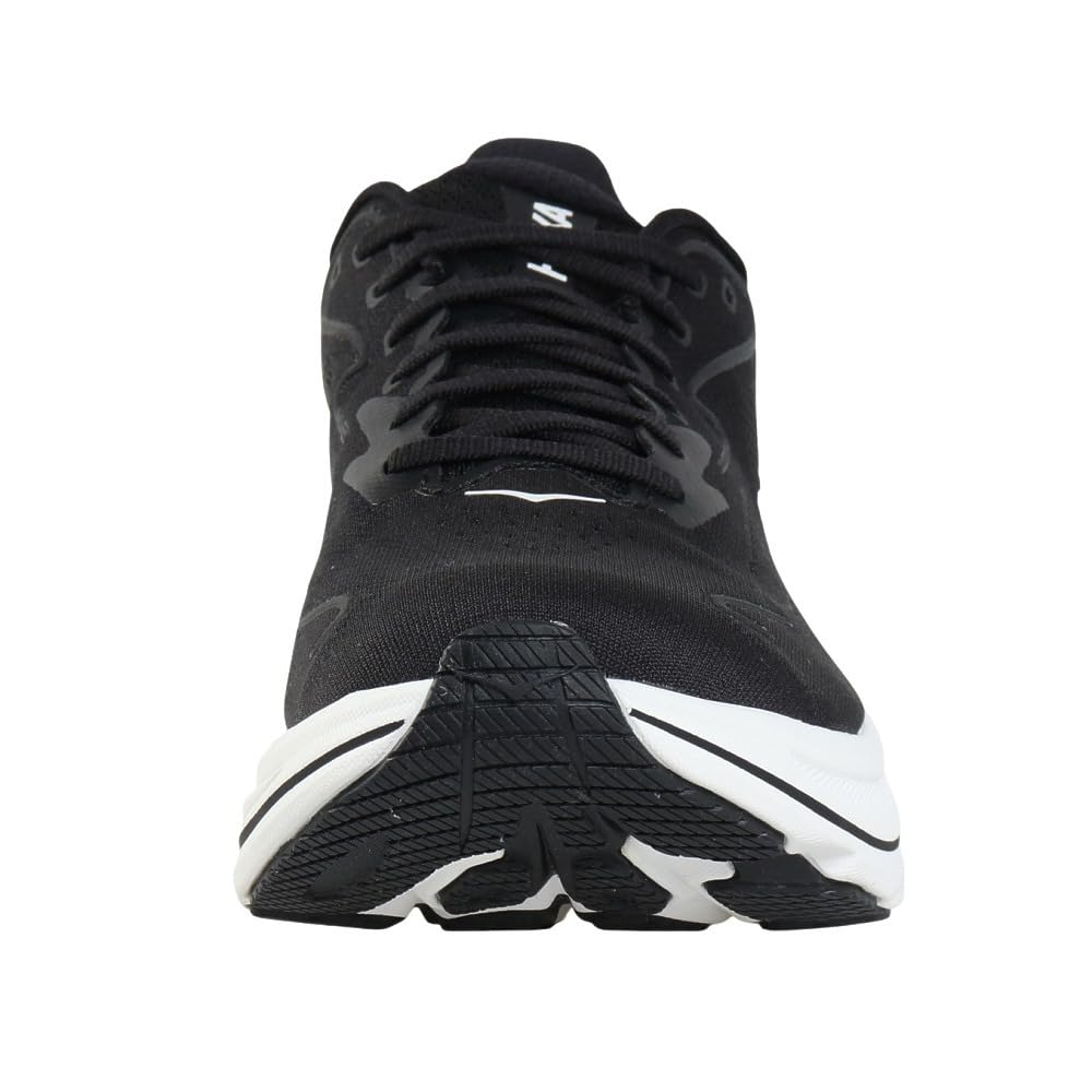 HOKA Clifton 10 Wide Running Black and White and Cushioned for Running and Walking and Shoes, (1162050-BWHT), Ultra-Lightweight (Black White/Size