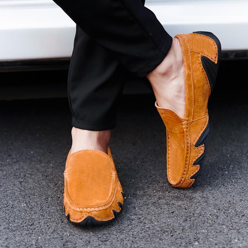 Mode Handgefertigte Herren Club Flats Freizeitschuhe Leder Mode Herren Büroschuhe All-Match Klassische Loafer Bequemer Herren Fahrschuh