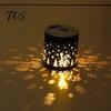 Christmas Party Decorative Projection Solar Light, Snowman Santa Waterproof Metal Wall Lantern, Powered Festive Snowflake Pattern Lighting Warm White