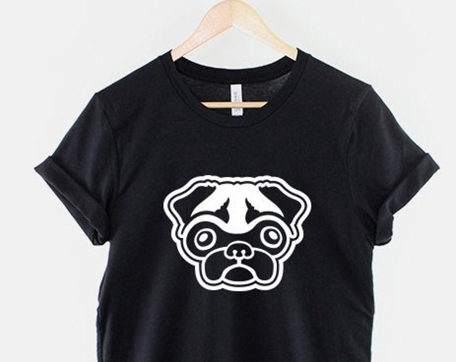 Playful Pug Face Tee: Soft Ring Spun Cotton Pet Lover Shirt 2XL