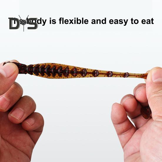 8 Stück 8 cm/3,7 g weicher Wurmköder mit lockigem Schwanz, bunter Kunstköder, Salzwasser-/Süßwasser-/Barsch-/Schlangenkopfforellen-Angelzubehör