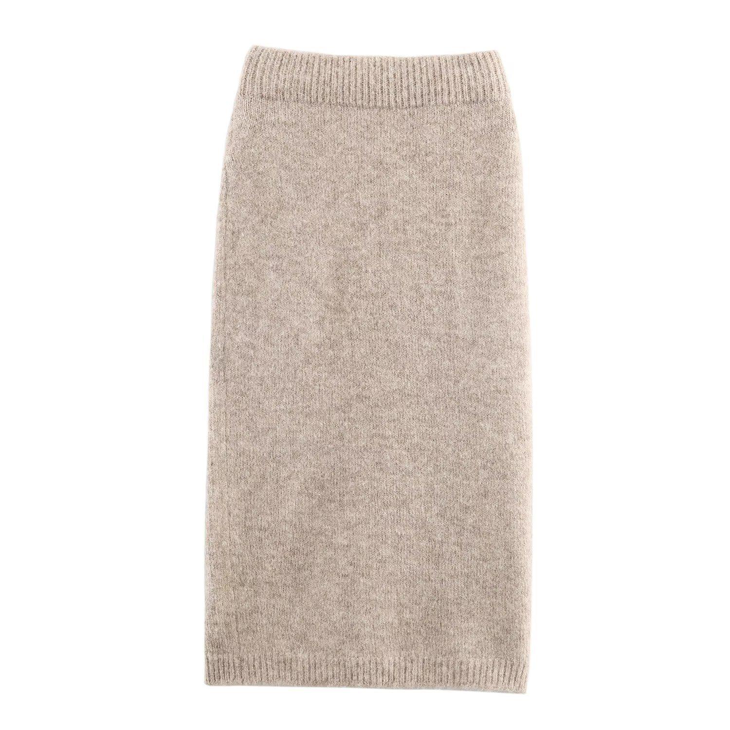 

UC&ZA Women s Jacquard Knit Cardigan & Midi Skirt Set with Belt Medium
